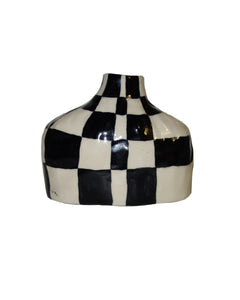 Small Black Check Vase