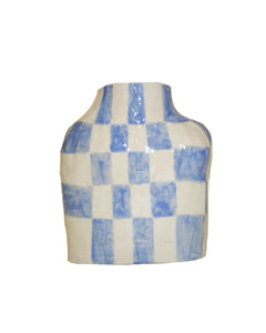 Blue Check Vase