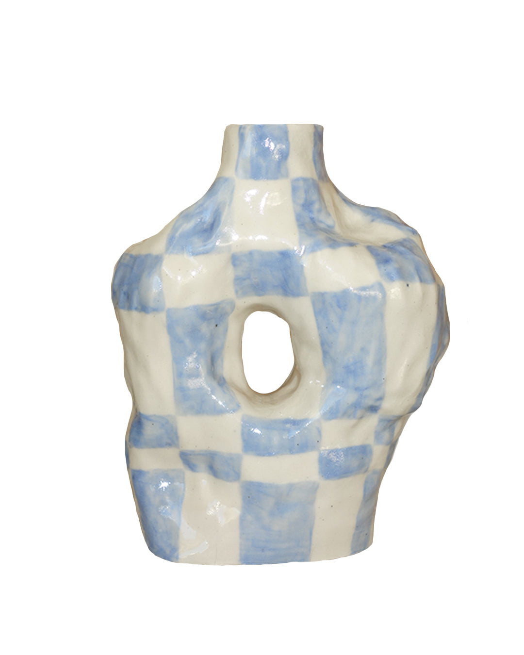 Blue Checker Vase