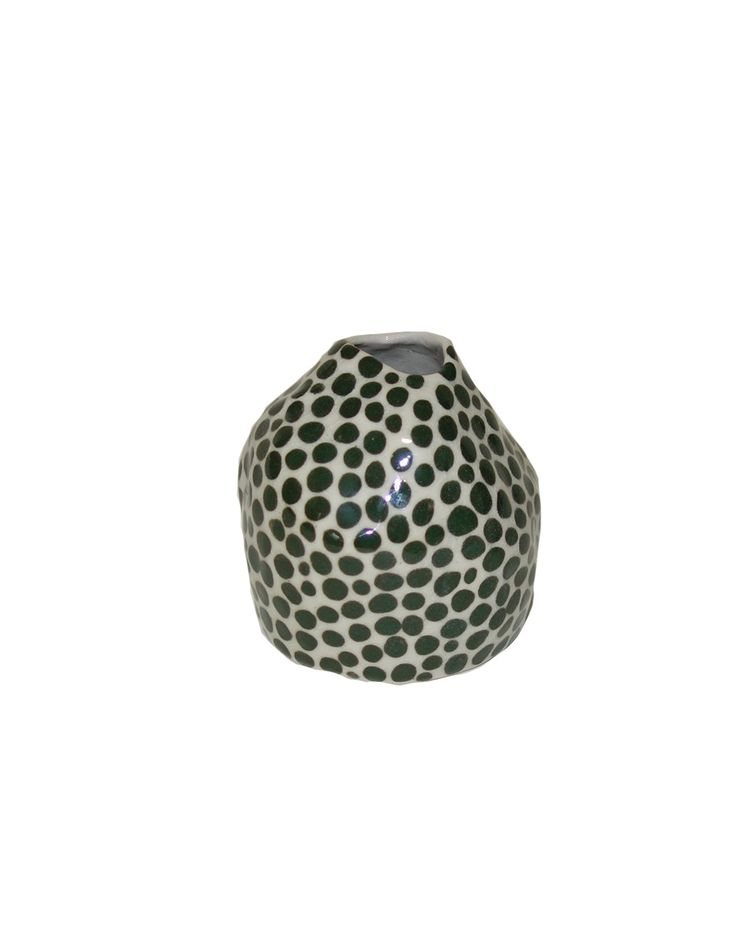 Small Green Dotted Vase