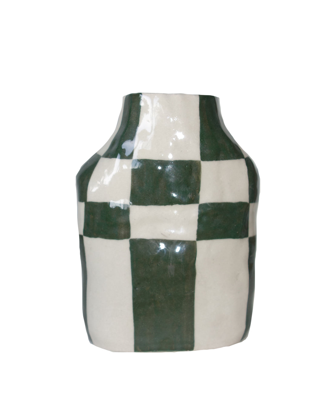Green Checker Vase