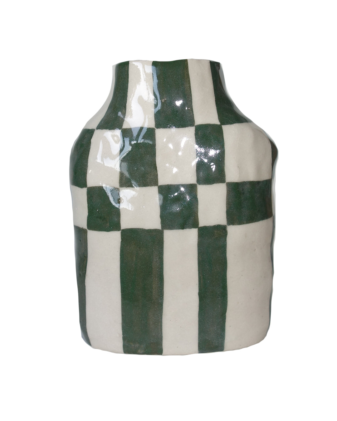 Green Checker Vase
